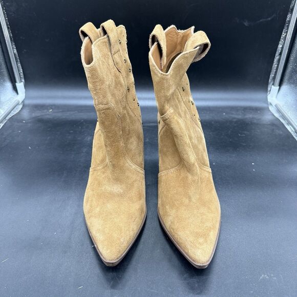 Limelight womens Dallas brown studded suede ankle bootie size 9 western boho - Picture 3 of 7